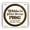 Image 1 : D'Addario PB042 Phosphor Bronze Wound Acoustic Guitar Single String, .042  - PACK OF 5