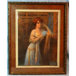 1918 Buford Mercantile Calendar, Virginia City and Ruby, MT, framed,