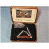 Image 3 : Schrade 2003 and 04 Fed. Duck Stamp pocket knife and money clip, in wood case and FFA Comm. Pocket k