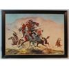 Image 2 : 2 C. M. Russell prints, Riders of The Rough String and Redskin Raiders, 9" x 14" each, framed