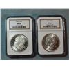 Image 1 : 2 Morgan dollars, 1885-O and 1899-O, bogth NGC 64
