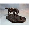 Image 1 : Russell, C. M. recast bronze, Wolf ash tray, 4"X 6 1/2"