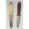 Image 3 : Rifle scabbard, border rolled and 2 Lazy B S bone/wood handled prairie knives