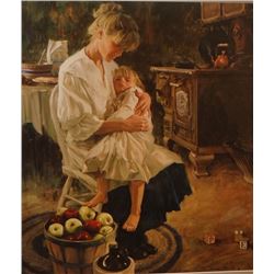 Entz, Loren signed print, Apple Pie, 20" h x 18" w, #130/850, framed
