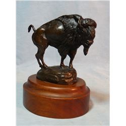 Cheek, C. R. bronze, Buffalo, 4" h x 4 1/2" w, #13/50, rare, est. $300-400