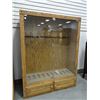 Image 1 : Oak veneered gun cabinet, 10 gun, 60" h x 46" w, 16" deep