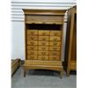 Image 1 : Oak card file cabinet, 58" h x 34" w, 19" deep, w/tambor