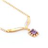 Image 2 : Plated 18KT Yellow Gold 0.80ct Amethyst and Diamond Pendant with Chain