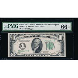 1934 $10 Philadelphia Federal Reserve Note PMG 66EPQ