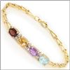 Image 1 : Plated 18KT Yellow Gold 3.02ctw Multi Color Gemstone and Diamond Bracelet