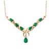 Image 1 : Plated 18KT Yellow Gold 2.90ctw Green Agate and White Topaz Pendant with Chain