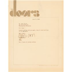 Jim Morrison Signed Letter