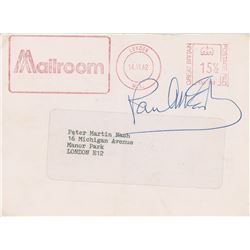 Paul McCartney Signed Invitation