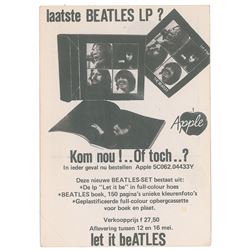 Beatles 1970 Dutch Promo Card
