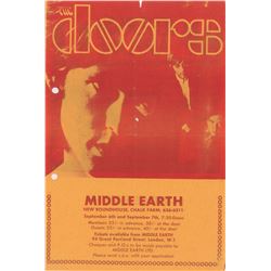 The Doors and Jefferson Airplane 1968 Middle Earth Handbill