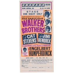 Jimi Hendrix and the Walker Brothers 1967 Handbill