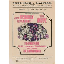 Jimi Hendrix Experience and Pink Floyd 1967 Blackpool Handbill