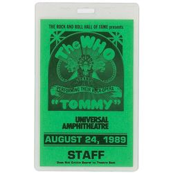 The Who and Elton John Tommy Program with Insert and Pass