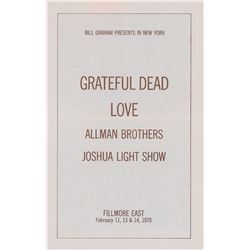 Grateful Dead, Allman Brothers, and Peter Green Fillmore East Program
