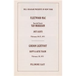 Fleetwood Mac (Peter Green) and Van Morrison Fillmore East Program