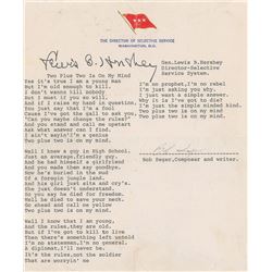 Bob Seger Signed Typed Lyrics