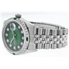 Image 7 : Rolex Mens Stainless Steel Green Vignette Diamond Datejust Wristwatch