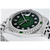 Image 9 : Rolex Mens Stainless Steel Green Vignette Diamond Datejust Wristwatch
