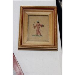 A Framed Oriental Motive Needlework