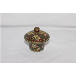 A Signed Chinese Small Cloisonne Container