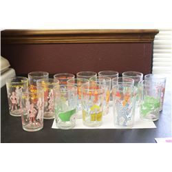 A Lot of 16 Jug Head Glasses
