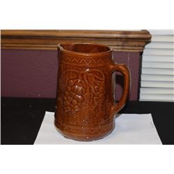 An Antique Most Likely Majolica Brown Pitcher Pitting