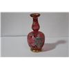 Image 1 : A Handpainted Cranberry Glass Vase