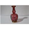 Image 2 : A Handpainted Cranberry Glass Vase
