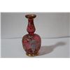 Image 3 : A Handpainted Cranberry Glass Vase