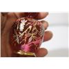 Image 8 : A Handpainted Cranberry Glass Vase