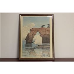 Kawase Hasui Woodblock Print- "Zaimoku Island"