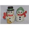 Image 1 : 2 Ceramic Snowman Salt and Pepper Shakers