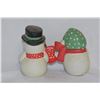 Image 2 : 2 Ceramic Snowman Salt and Pepper Shakers