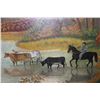 Image 2 : Oil on Canvas - Cows, Rider, River Scene