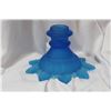 Image 1 : A Satin Cobalt Blue Glass Single Candlestick