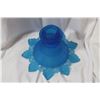 Image 3 : A Satin Cobalt Blue Glass Single Candlestick