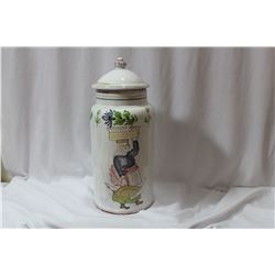 A Ceramic or Clay Portugese Lidded Jar