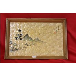 A Handpainted Chinese Bamboo Tray