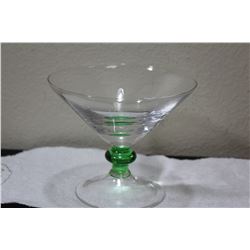 An Art Glass Green Champagne Goblet