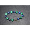 Image 2 : A 14Kt Gold Lapis and Malachite Bracelet