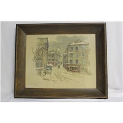 An Old Signed Print, Lithograph