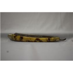 A Faux Turtle Shell Gilt Edge Straight Razor