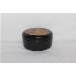 A Color Enhanced Russian Folk Art Round Lacquer Box