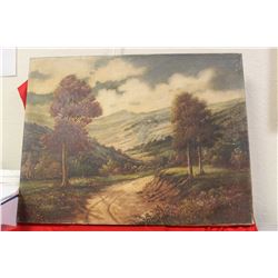 An Unframed Oil on Canvas Painting