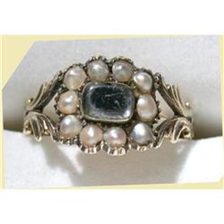 Georgian Ring, Pearls & Quartz Crystal #1221606